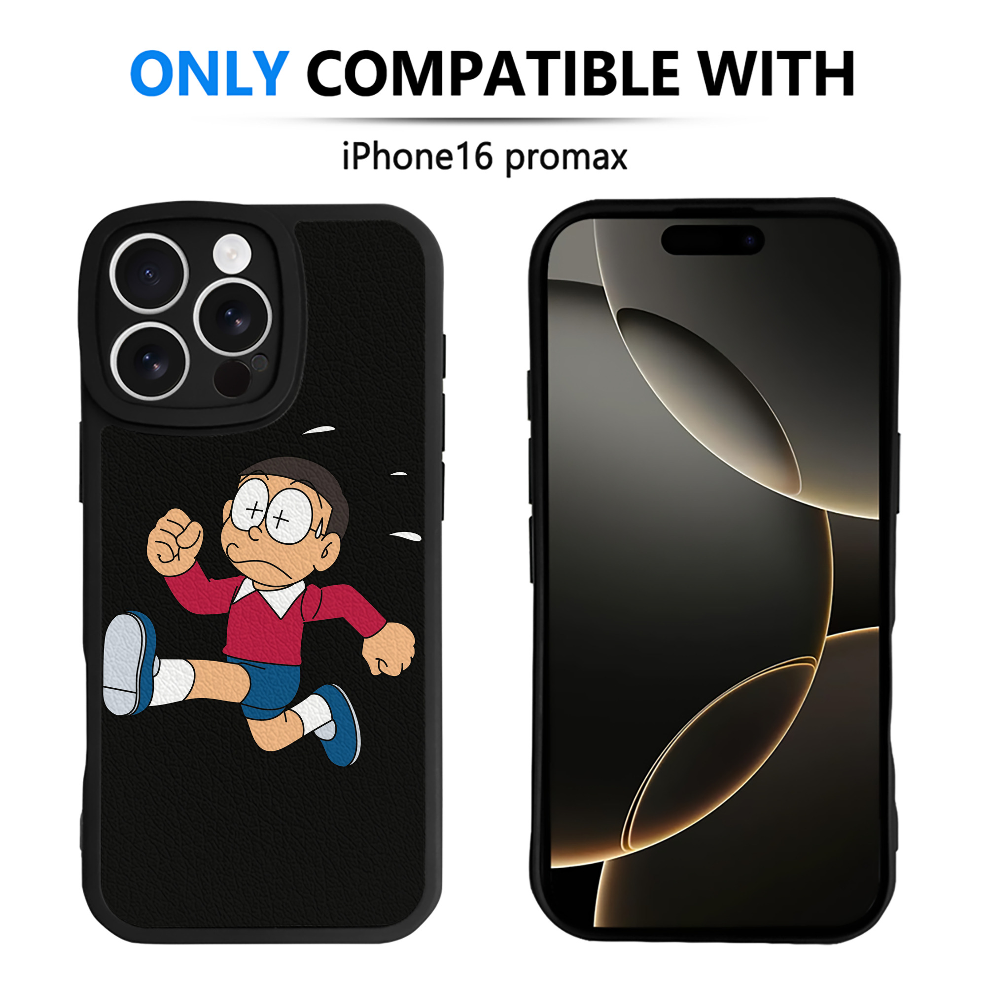 （画像用） ドラえもん 野比 のび太 Doraemon Nobita Nobi 【iPhone 16シリーズ対応】シリコンスマホケース（レザー調） 材質：シリコン